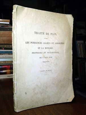 Ugovor iz Trianona (1920, francuski tekst + karta)