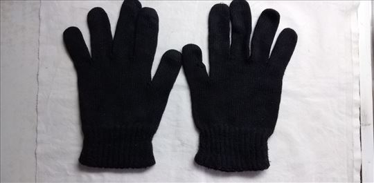 Ski rukavice muske vuna crne vel. XL, polovne, kor