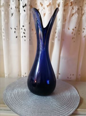 Vaza od kobalt plavog murano stakla-lastina usta-