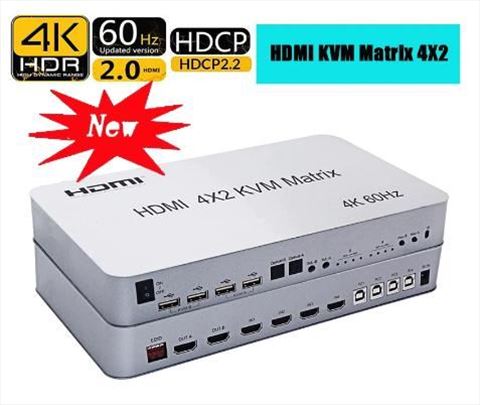 Prodajem 4 Port USB HDMI KVM Matrix 4x2 Dual Monit