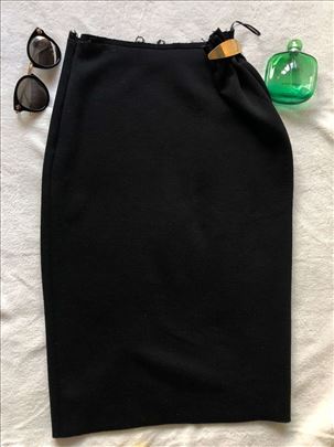 Lanvin original skupocena crna vunena suknja s-xs