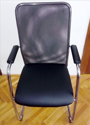 Kancelarijska/radna stolica, crna, metal-eko koža