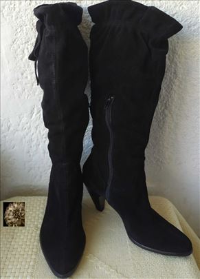 Crne elegantne antilop čizme na štiklu - 39 