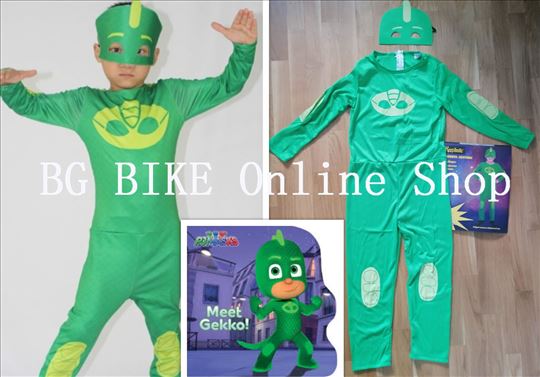 GEKKO zeleni kostim za decu pj masks gekon