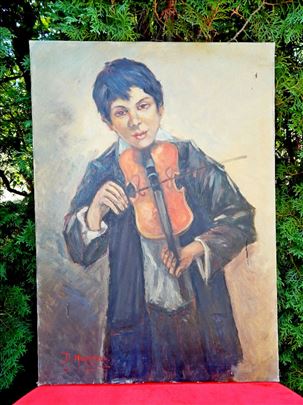 Dečak sa violinom, ulje na platnu, D. Marmolaro