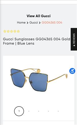 Gucci Sunglasses GG0436S 004 Gold Frame | Blue Len