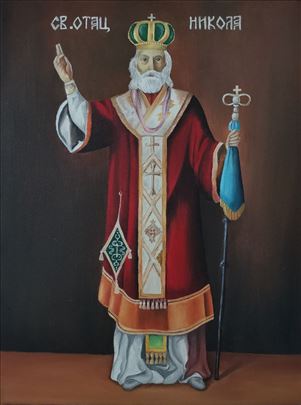 Slika ulje na platnu Sveti Nikola