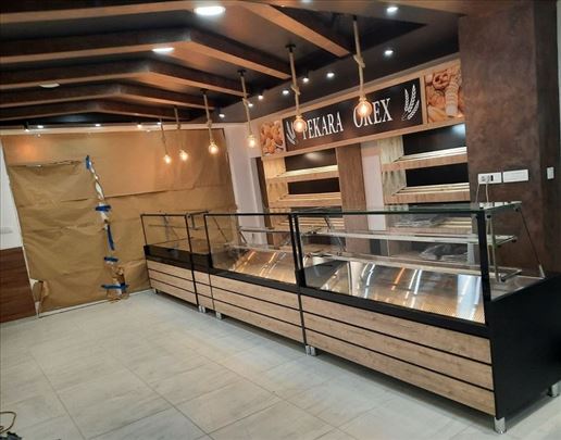 Tople pekarske vitrine komplet 3,5 metara