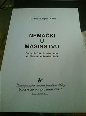 N. Krnjaic-Cekic, Nemački u mašinstvu. Knjiga nov
