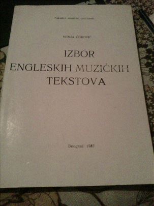 Visnja Corovic, Izbor engleskih muzickih tekstova 