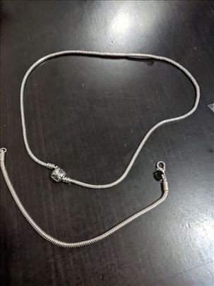 Pandora dizajn - Set ogrlica i narukvica - Srebro 