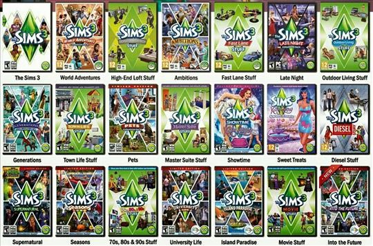 Sims 3 paket- Igra + svi dodaci