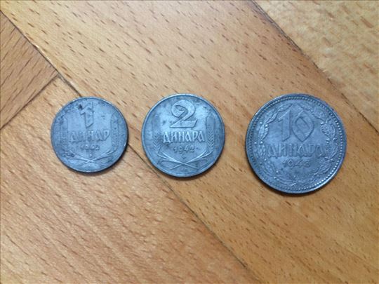  1,2,10 dinara 1942
