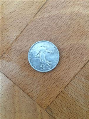  1 Franc 1915 Srebro