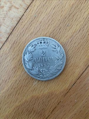 2 Dinara 1897 - Srebro