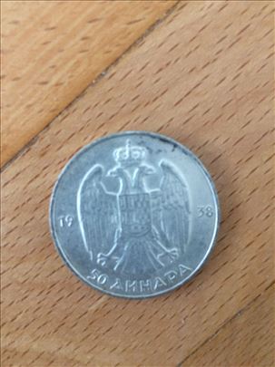  50 dinara 1938 - srebro