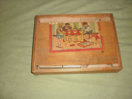 kamen i drvo kocke puzzle 2 kutije početak 20 veka