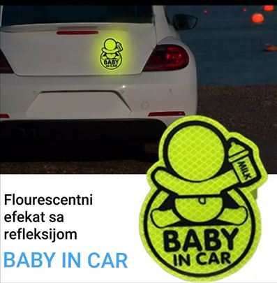 Nalepnica reflektujuća Baby in car - Beba u autu