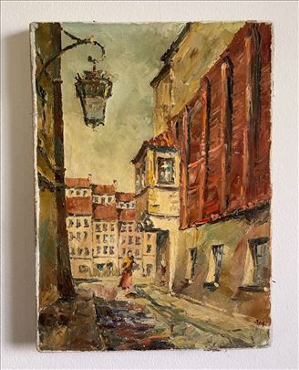 A.M. „Ulica i kandelabar“, 1981., 34x46 cm