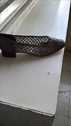 spanske cipele srebro crno