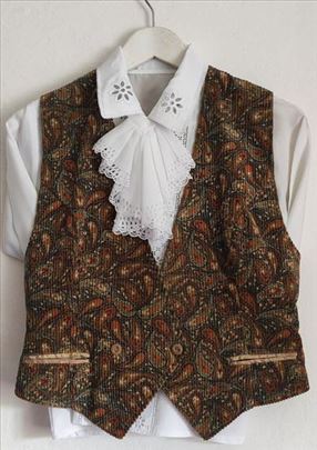 Retro prsluk dezirani somot - svila vel. S/M