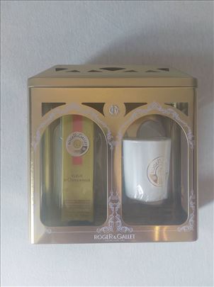 Ženski set,parfem i mirisna sveća,Roger & Gallet