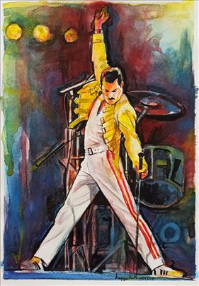 Freddie Mercury - Akvarel slika