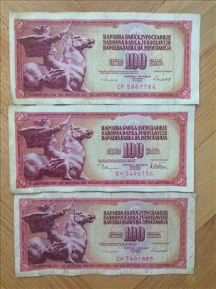 100 dinara 1978,1981,1986