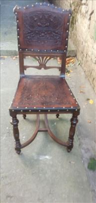 4 starinske kožne stolice