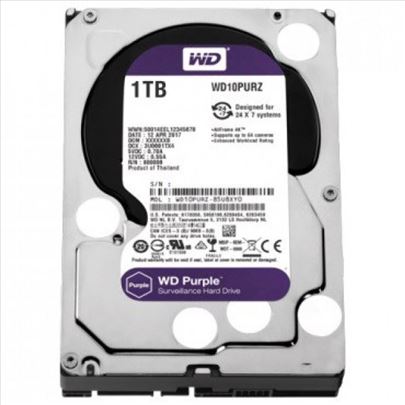 HDD za video nadzor WD 1TB WD10PURZ 64MB Purple 