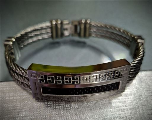 Versace deisgn silver karbon narukvica