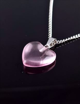 Roze srce ogrlica 