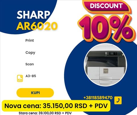 Ar6020ve A3 printer- kopir-skener 20 ppm