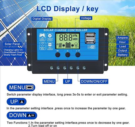 Solarni Regulator Kontroler 12V/24V 20A Solarni ko