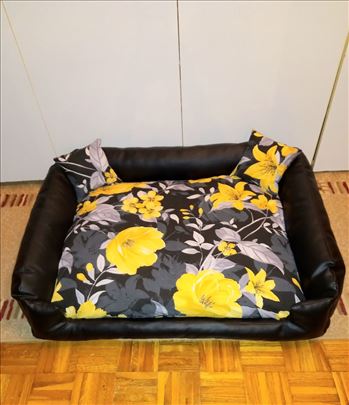 Krevet za psa, mačku od eko kože I pamuka, Klasik 