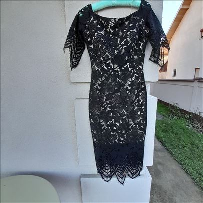 Crna čipkana Fervente haljina vel 36