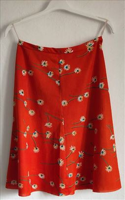 Vintage cvetna zvonasta suknja od zerseja vel.M 