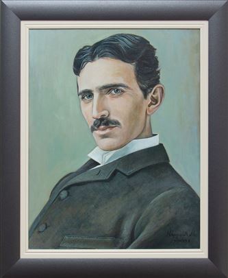 Nikola Tesla - Ulje na platnu na blind ramu - Maru