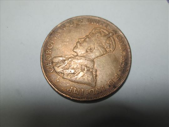 Kovanica od 1 penija, Australija, 1922,