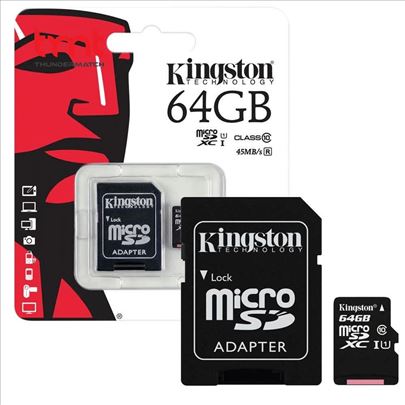 Kingston memorijska kartica MicroSDXC 64GB+Adapter
