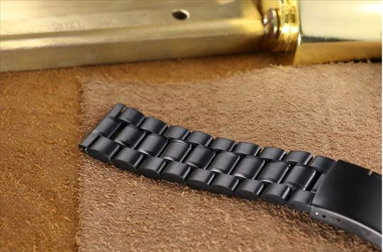 Crna metalna narukvica 26mm za Seiko watch