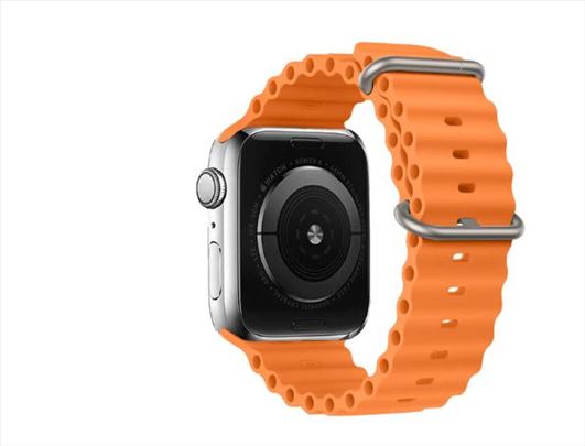 Orange rebrasta silikonska narukvica Apple watch