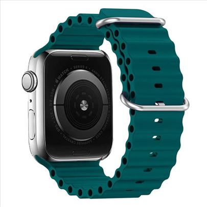 Zelena rebrasta silikonska narukvica Apple watch