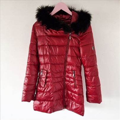 Nova italijanska bordo zimska jakna sa krznom