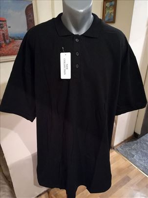 Nova muška pamučna majica sa kragnom crna 7XL novo