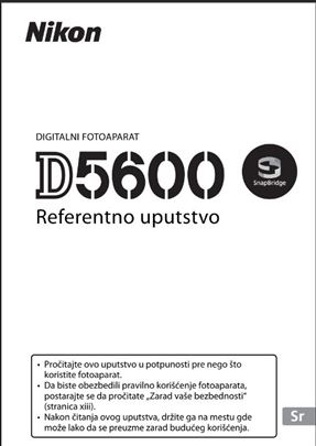 NIKON D5600 Uputstvo na srpskom jeziku