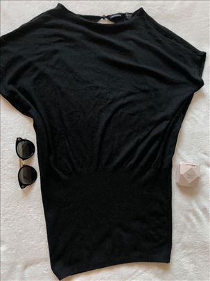 Moda International crna svila kasmir haljina l-m