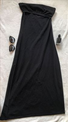 Moda International crna duga top pamucna haljina m