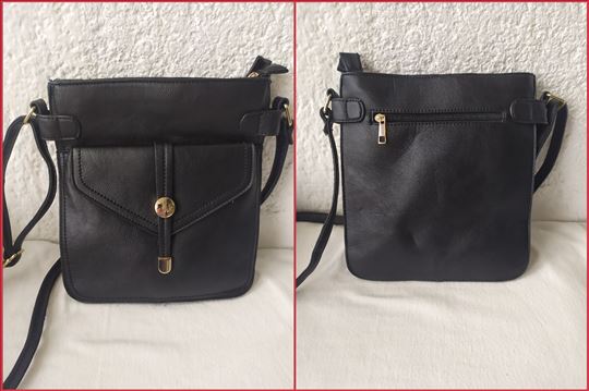 Crossbody crna tašna sa 4 pregrade / sniženo 