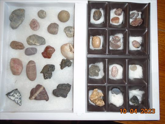Kolekcija minerala raznih velicina 